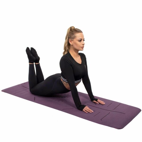 Saltea pentru antrenament, yoga, fitness, aerobic, pilates, exercitii la sol, 183x61cm, violet - Image 10