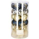 Karácsonyi díszgömb készlet ünnepi mintákkal, 30 darab, 6 cm, többszínű