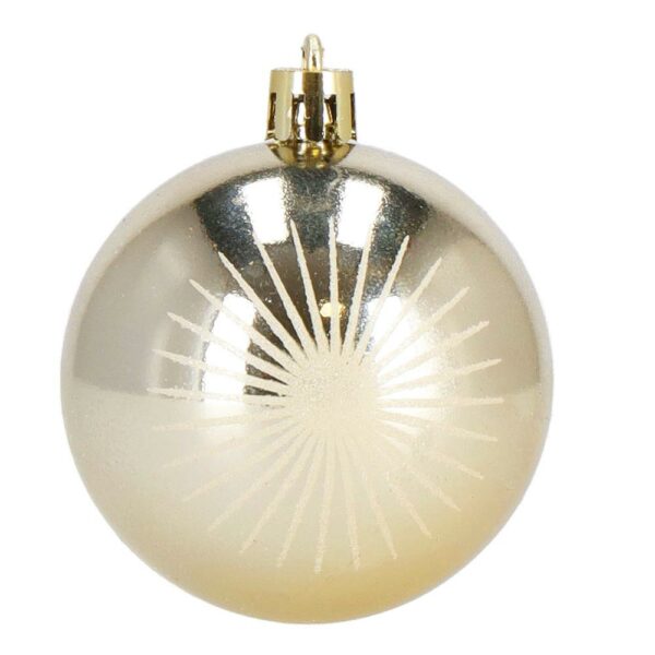 Set globuri si decoratiuni de Craciun, 70 piese, diverse dimensiuni, auriu si crem - Image 8