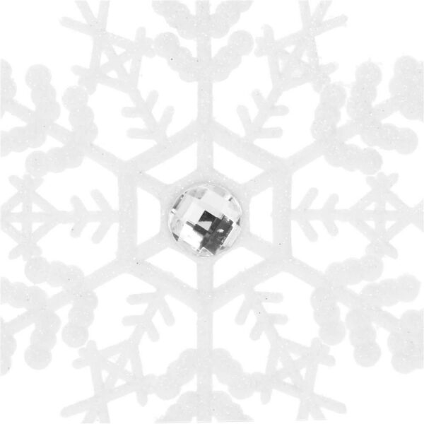 Hópehely karácsonyfadísz kristállyal, 2 db-os készlet, 12cm, fehér - Image 7