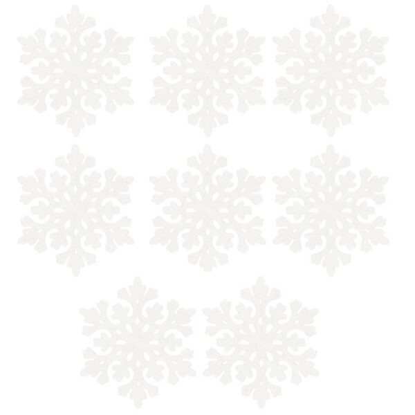 Decoratiune brad fulg de zapada, set 8 bucati, 8cm, alb - Image 8