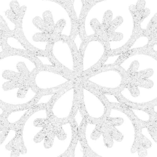 Decoratiune brad fulg de zapada, set 12 bucati, 9-10cm, alb - Image 9