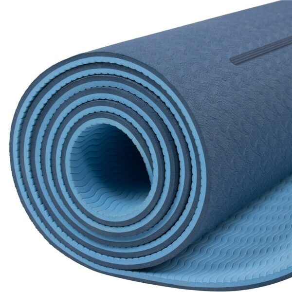 Saltea pentru antrenament, yoga, fitness, aerobic, pilates, exercitii la sol, 183x61cm, albastru - Image 12