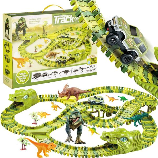 Circuit masinute Dinosaur Park, cu 240 de piese, pista configurabila - Image 8