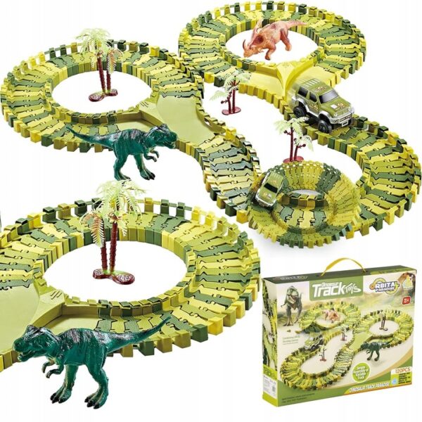 Circuit masinute Dinosaur Park, cu 120 de piese, pista configurabila - Image 9
