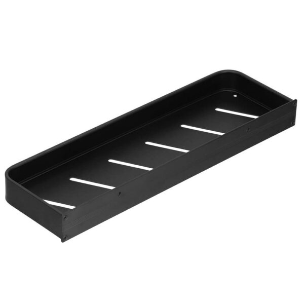 Fürdőszobapolc 2 falra szerelhető rendszerrel, alumínium, 40x12x4cm, fekete - Image 9