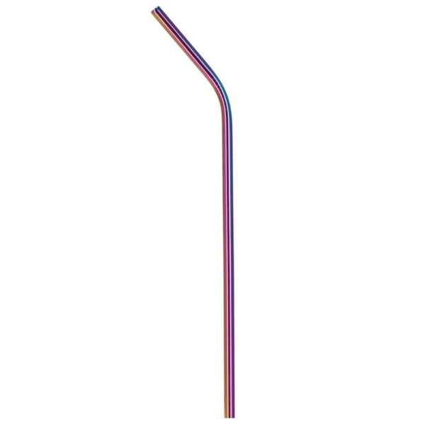 8 db tarka fém szívószál (holo) készlet, újrafelhasználható, tároló tokkal és tisztítókefével, 215x6 mm - Image 8