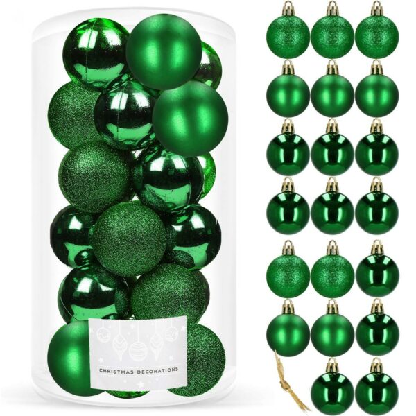 Set globuri de Craciun, 20 bucati, 3 modele, 4cm, verde - Image 8
