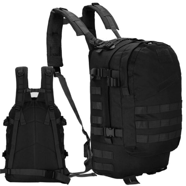 Rucsac militar pentru drumetie, impermeabil, compartimentat, 35L, negru - Image 9