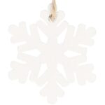 Fa hópehely karácsonyfadísz, 6 db-os készlet, 4cm, fehér