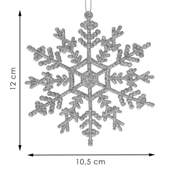 Hópehely karácsonyfadísz, 3 db-os készlet, 12cm, ezüst - Image 9