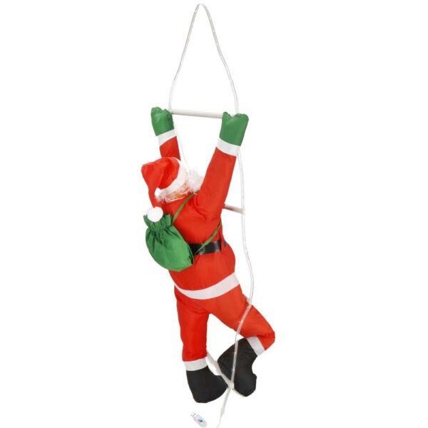 Karácsonyi figura, Mikulás a lépcsőn, LED világítással, USB tápegységgel, beltéri használatra - Image 8