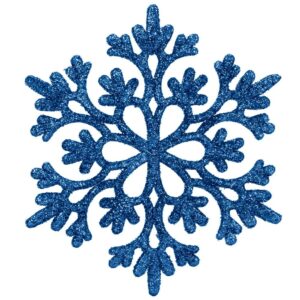 Hópehely karácsonyfadísz, 12 db-os készlet, 10cm, kék