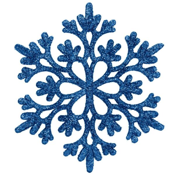 Hópehely karácsonyfadísz, 12 db-os készlet, 10cm, kék