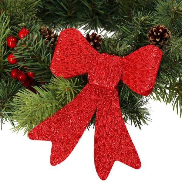 2 db-os karácsonyfa díszkészlet, masni, 18cm, piros - Image 9
