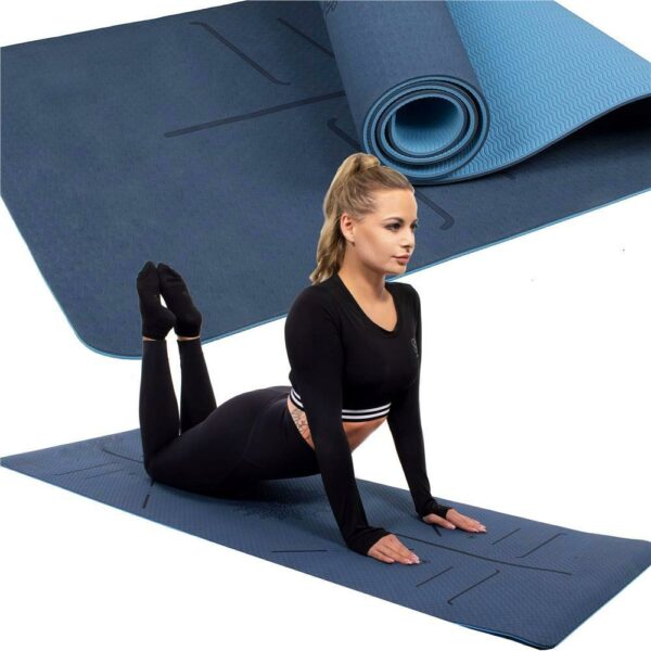 Saltea pentru antrenament, yoga, fitness, aerobic, pilates, exercitii la sol, 183x61cm, albastru - Image 13