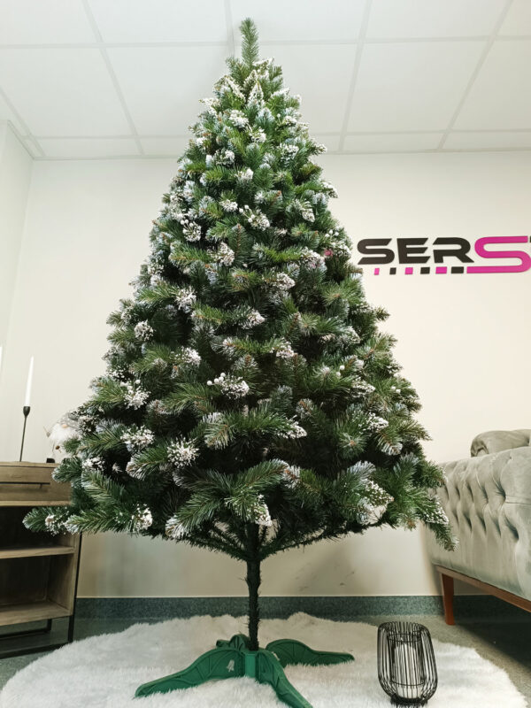 Műfenyő Christmas Deluxe by Sersimo, Crystal havas, fehér bogyókkal, 2D, 250 cm - Image 15