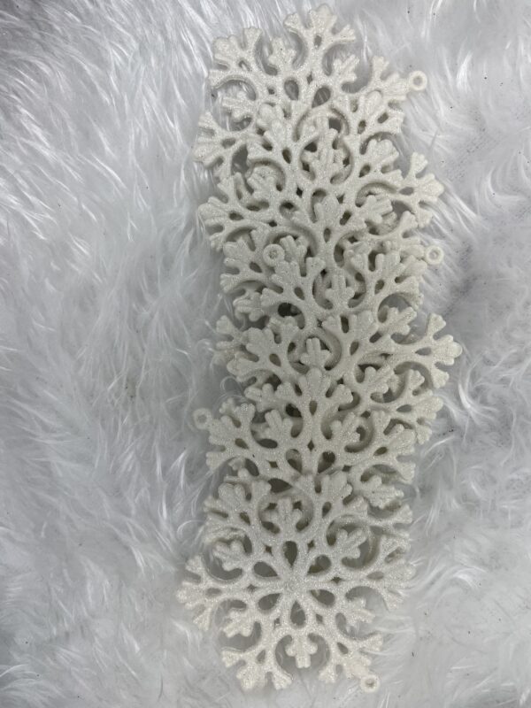 Decoratiune brad fulg de zapada, set 8 bucati, 8cm, alb - Image 12