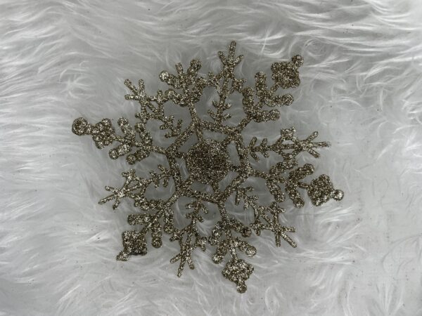 Hópehely karácsonyfadísz, 3 db-os készlet, 12cm, arany - Image 12
