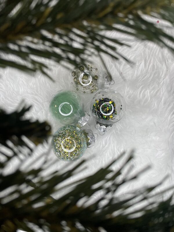 Set globuri de Craciun Inedit, 24 bucati, 5cm, transparente si verde - Image 11