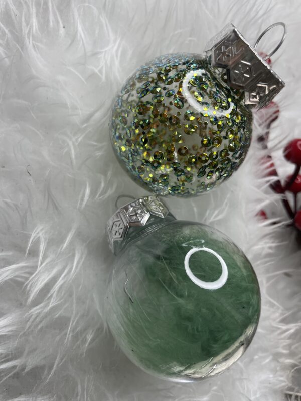 Set globuri de Craciun Inedit, 24 bucati, 5cm, transparente si verde - Image 14