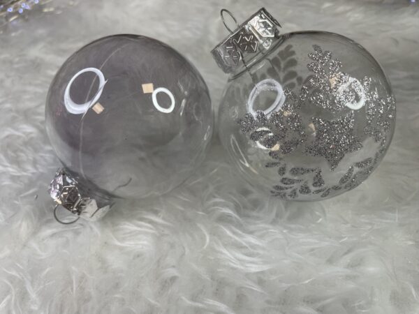 Set globuri de Craciun Inedit, 30 bucati, 7cm, transparente si argintiu - Image 31