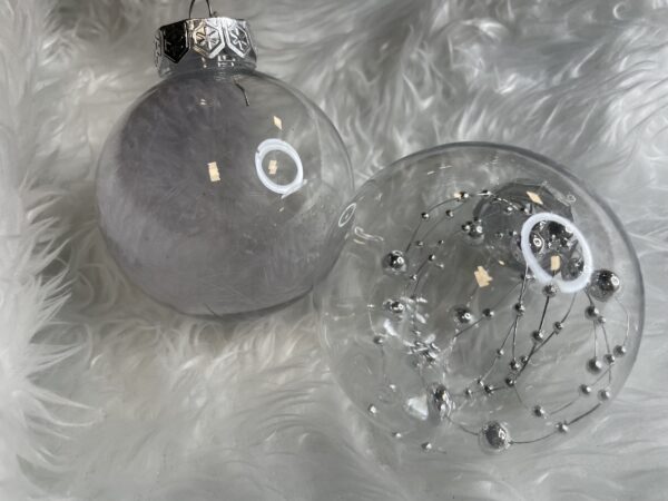 Set globuri de Craciun Inedit, 30 bucati, 7cm, transparente si argintiu - Image 38