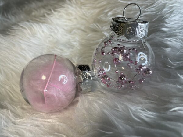 Set globuri de Craciun Inedit, 24 bucati, 5cm, transparente si roz pal - Image 26