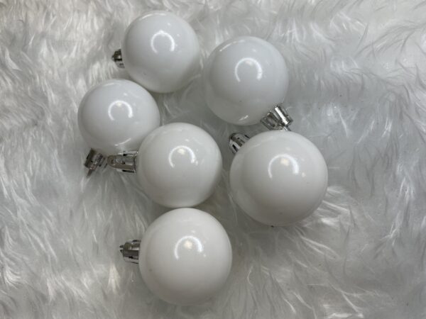 Set globuri de Craciun, 20 bucati, 3 modele, 4cm, alb - Image 18