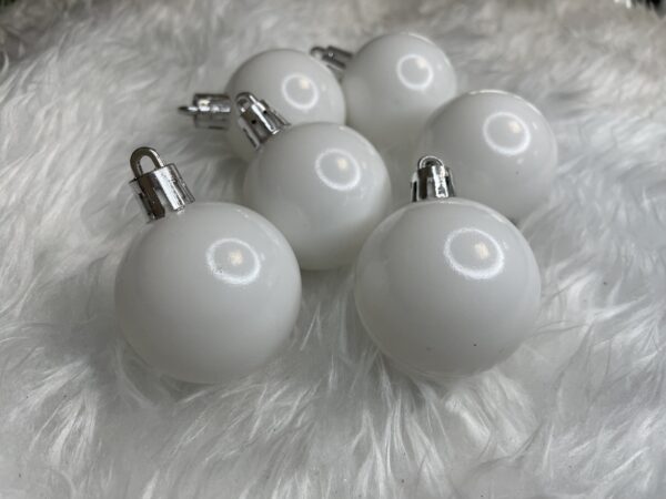 Set globuri de Craciun, 20 bucati, 3 modele, 4cm, alb - Image 19