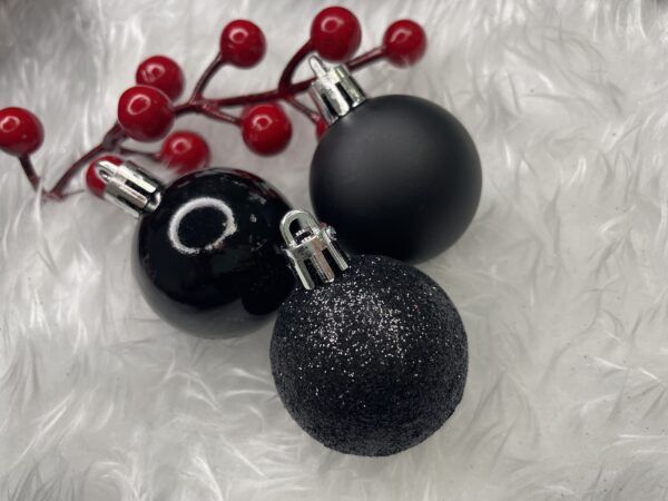 Set globuri de Craciun, 20 bucati, 3 modele, 4cm, negru - Image 20