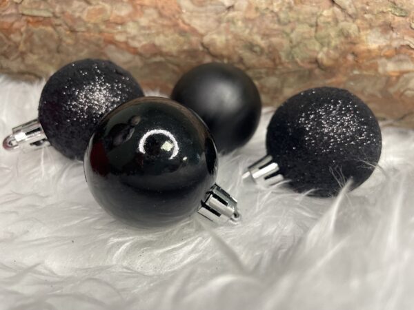 Set globuri de Craciun, 20 bucati, 3 modele, 4cm, negru - Image 21