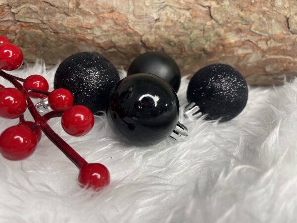 Set globuri de Craciun, 20 bucati, 3 modele, 4cm, negru - Image 22