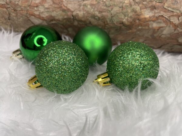 Set globuri de Craciun, 20 bucati, 3 modele, 4cm, verde - Image 14