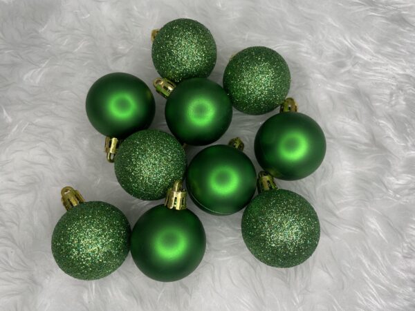 Set globuri de Craciun, 20 bucati, 3 modele, 4cm, verde - Image 16