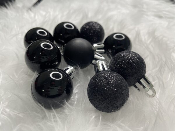 Set globuri de Craciun, 25 bucati, 3 modele, 2,5cm si 4cm, negru - Image 19