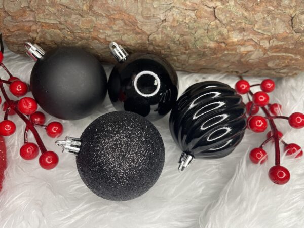 Set globuri de Craciun, 20 bucati, 5 modele, 6cm, negru - Image 18