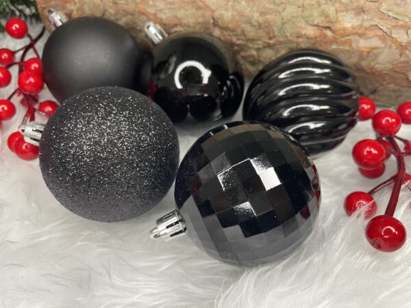 Set globuri de Craciun, 20 bucati, 5 modele, 6cm, negru - Image 20