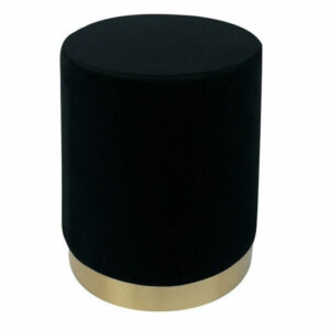 Taburet rotund, tapitat cu stofa, sarcina 100kg, 28x42cm, negru