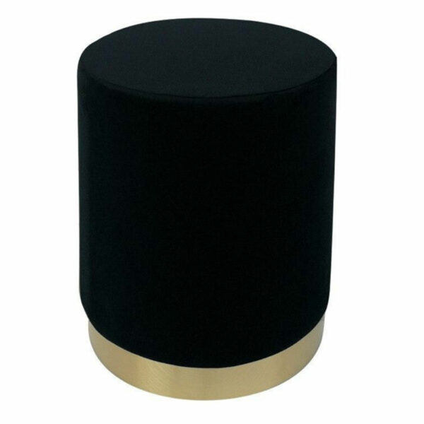 Taburet rotund, tapitat cu stofa, sarcina 100kg, 28x42cm, negru