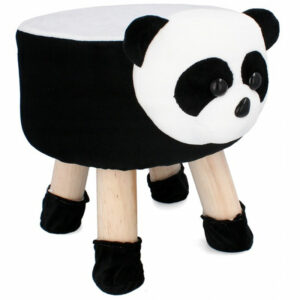 Taburet pentru copii, rotund 28x30cm, lavabil, model panda