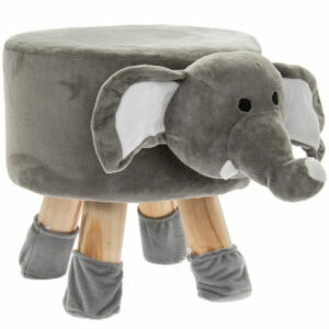 Taburet pentru copii, rotund 28x30cm, lavabil, model elefant