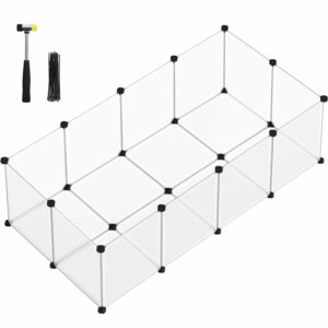 SONGMICS Benti kifutó kis rágcsálóknak, műanyag, moduláris, 143 x 73 x 46 cm, fehér