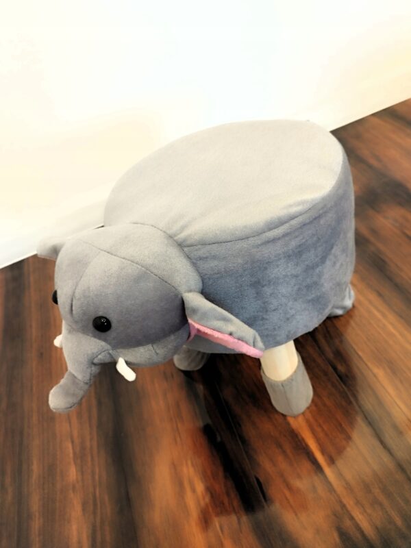 Taburet pentru copii, rotund 28x30cm, lavabil, model elefant - Image 2