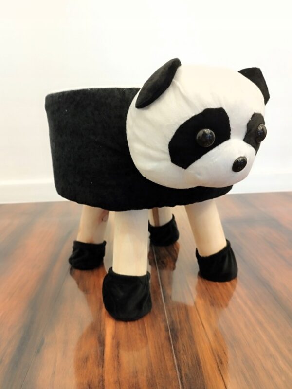 Taburet pentru copii, rotund 28x30cm, lavabil, model panda - Image 2