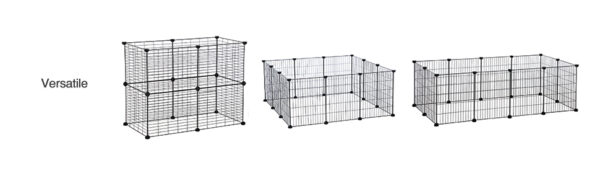SONGMICS Tarc metalic pentru rozatoare sau alte animale mici, instalare modulara, 143x73x46cm, negru - Image 10