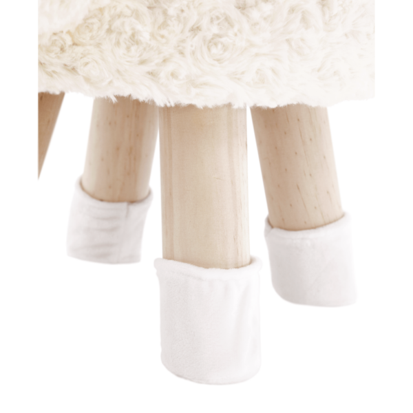 Taburet pentru copii, rotund 28x30cm, lavabil, model oita alba - Image 11