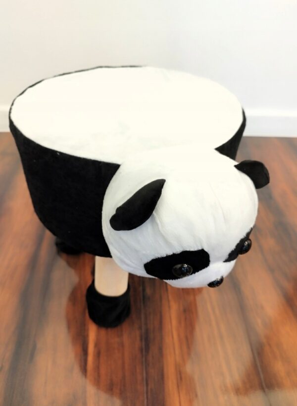 Taburet pentru copii, rotund 28x30cm, lavabil, model panda - Image 3