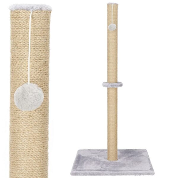 Ansamblu de joaca pentru pisici, cu loc pentru zgariat si sfoara, 103cm, gri - Image 11