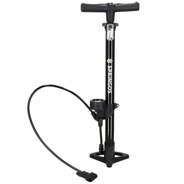Kerékpárpumpa nyomásmérővel, golyók és felfújható tárgyak felfújásához szükséges tartozékok, 160PSI, alumínium, 60cm - Image 14